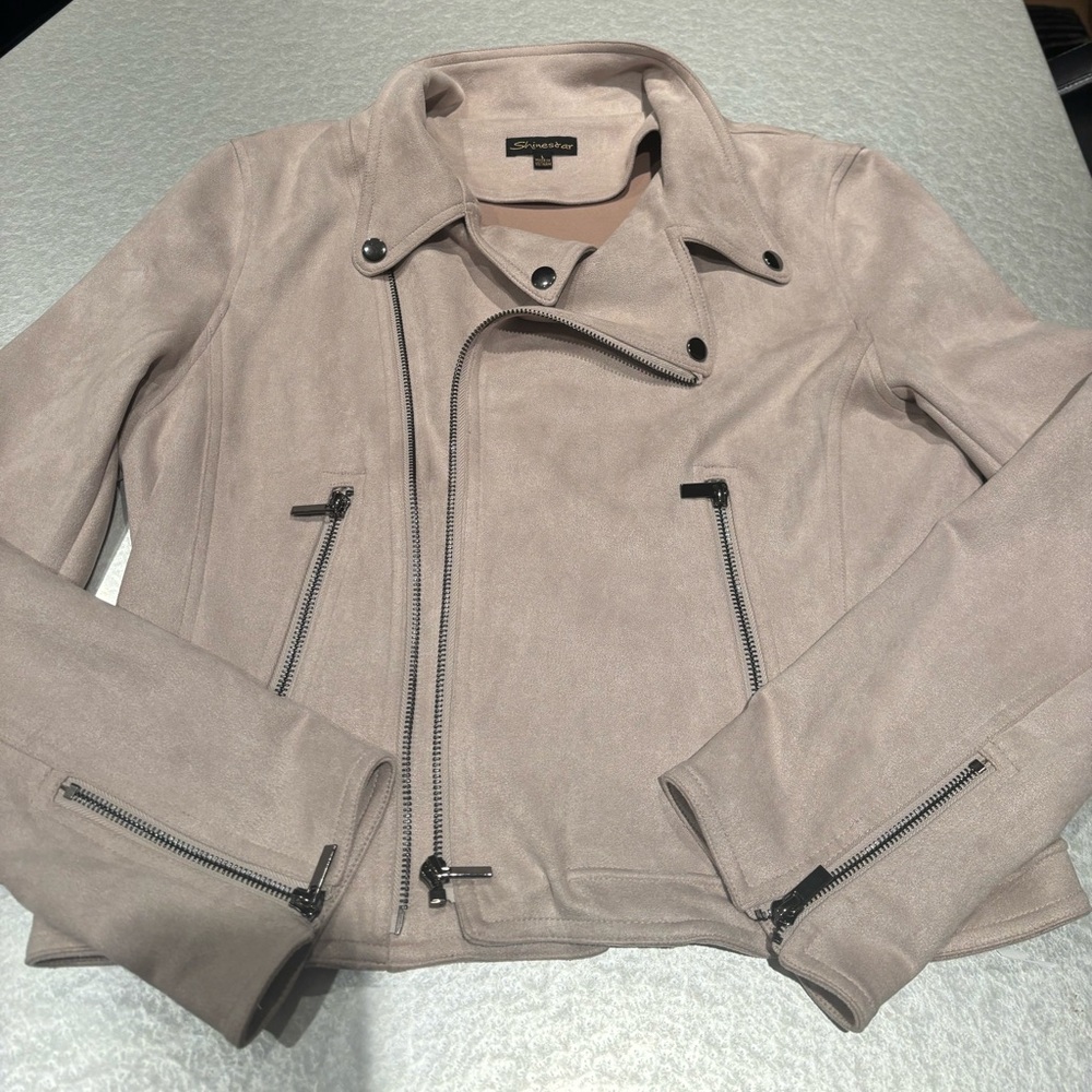 MICRO SUEDE SHINESTAR CROPPED JACKET L